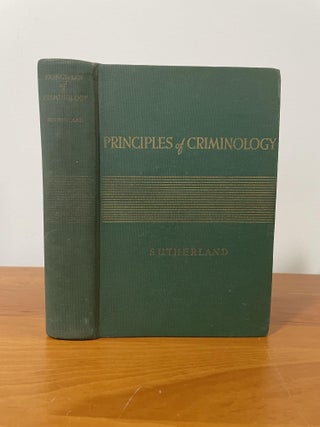 Item #1470 Principles of Criminology. Edwin Sutherland