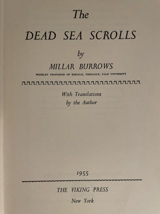 Item #333 The Dead Sea Scrolls. Millar Burrows