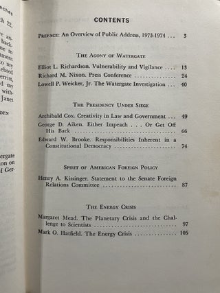 Representative American Speeches: 1973 - 1974