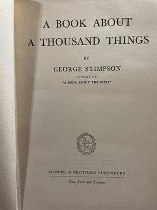 A Book About a Thousand Things